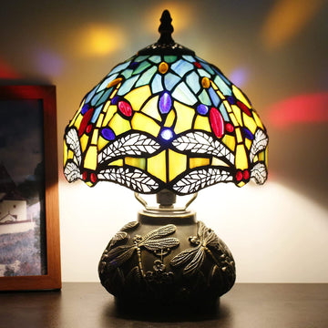 8" Tiffany Dragonfly Shade Werfactory® Stained Glass Shade